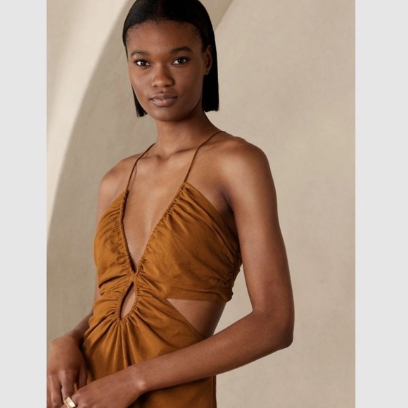 Banana Republic Backless Tan/Brown Dress - Picture 2 of 6